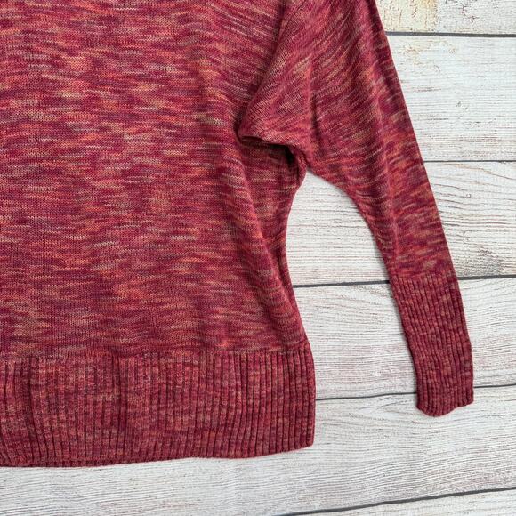 Lucky Brand Boat Neck Stretch Pullover Sweater Womens Medium Red Rust - Picture 5 of 11